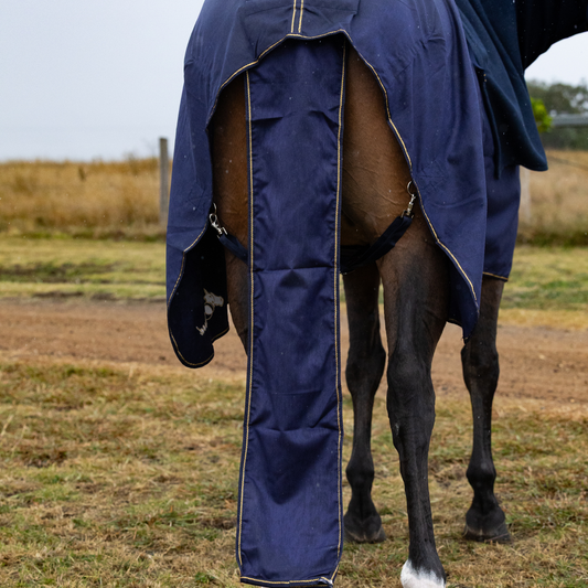 Earlwood Navy-Gold Matching Tail Bag for Show Rug