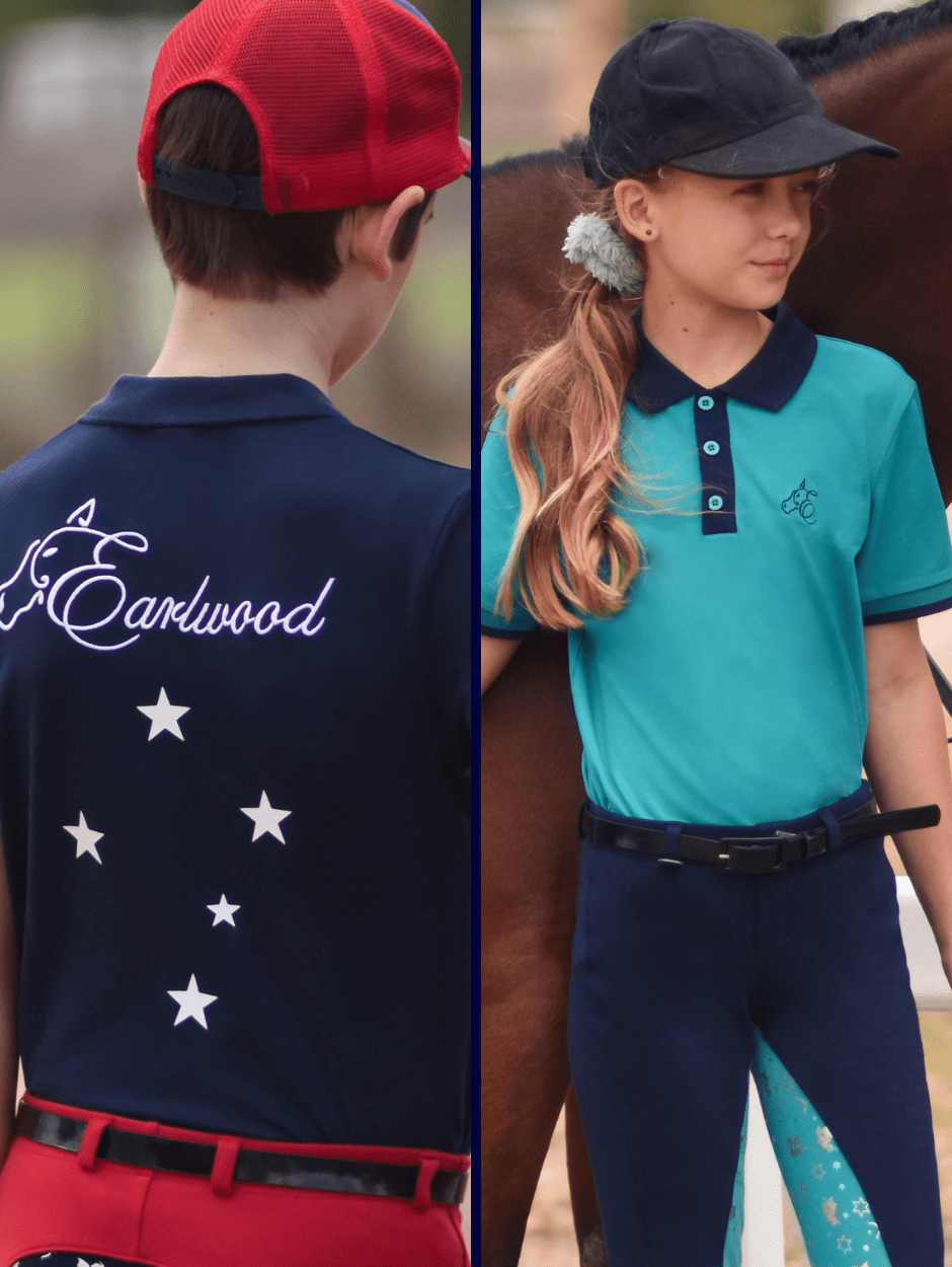 Children Earlwood Polo Shirt Navy and Turquoise