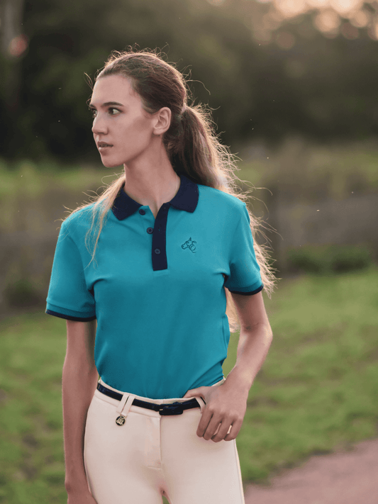 Ladies in  Earlwood Polo Shirt Turquoise