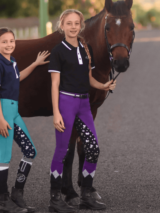 Children in Pink and Black Earlwood Polo Shirts