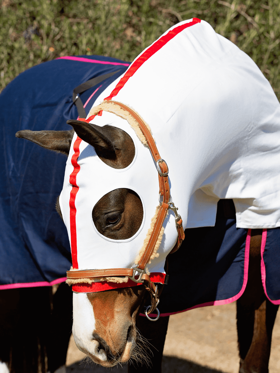 Horses in Earlwood Hood - ZIPPED UP - WHITE